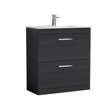 Nui Athena 800mm Floor Standing Vanity With Basin 2 Contemporary Charcoal Black MFC 883x805x395mm - JJ Building Materials