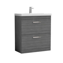 Nui Athena 800mm Floor Standing Vanity With Basin 3 Contemporary Anthracite Woodgrain MFC 915x810x390mm - JJ Building Materials