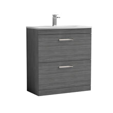 Nui Athena 800mm Floor Standing Vanity With Basin 4 Contemporary Anthracite Woodgrain MFC 895x810x390mm - JJ Building Materials