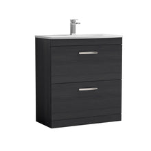 Nui Athena 800mm Floor Standing Vanity With Basin 4 Contemporary Charcoal Black MFC 895x810x390mm - JJ Building Materials