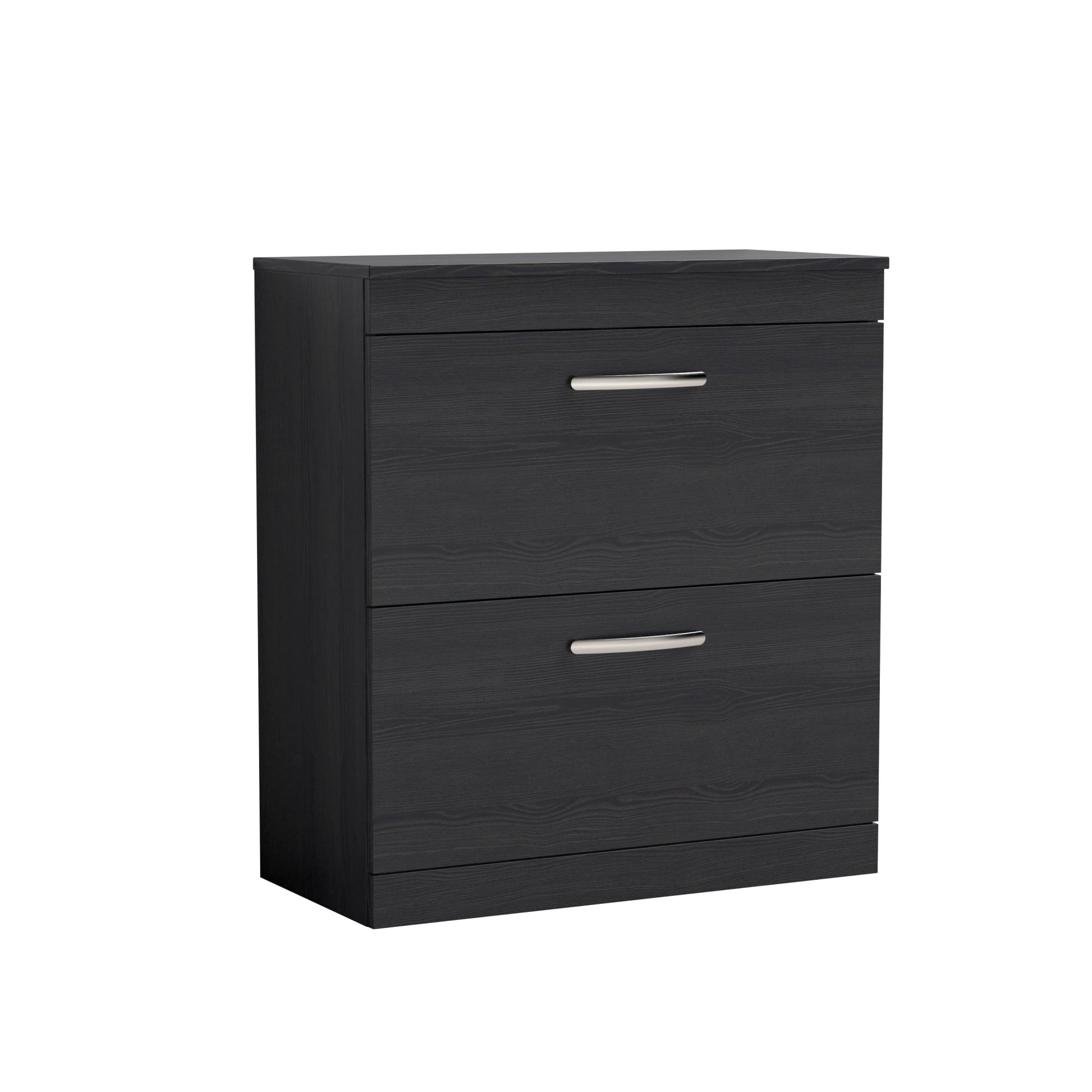 Nui Athena 800mm Floor Standing Vanity With Worktop Contemporary Charcoal Black MFC Textured Woodgrain 883x805x390mm - JJ Building Materials