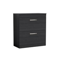 Nui Athena 800mm Floor Standing Vanity With Worktop Contemporary Charcoal Black MFC Textured Woodgrain 883x805x390mm - JJ Building Materials