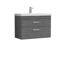 Nui Athena 800mm Wall Hung Vanity With Basin 1 Contemporary Anthracite Woodgrain MFC 578x810x390mm - JJ Building Materials