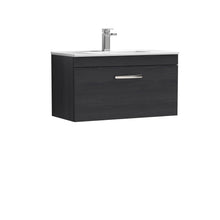 Nui Athena 800mm Wall Hung Vanity With Basin 2 Contemporary Charcoal Black MFC 448x805x395mm - JJ Building Materials