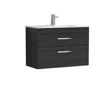 Nui Athena 800mm Wall Hung Vanity With Basin 2 Contemporary Charcoal Black MFC 556x805x395mm - JJ Building Materials