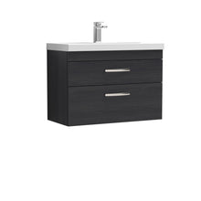 Nui Athena 800mm Wall Hung Vanity With Basin 3 Contemporary Charcoal Black MFC 589x810x390mm - JJ Building Materials