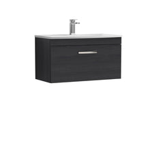 Nui Athena 800mm Wall Hung Vanity With Basin 4 Contemporary Charcoal Black MFC 461x810x390mm - ATH061G - JJ Building Materials
