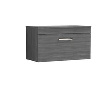 Nui Athena 800mm Wall Hung Vanity With Worktop Contemporary Anthracite Woodgrain MFC Textured Woodgrain 448x805x390mm - JJ Building Materials