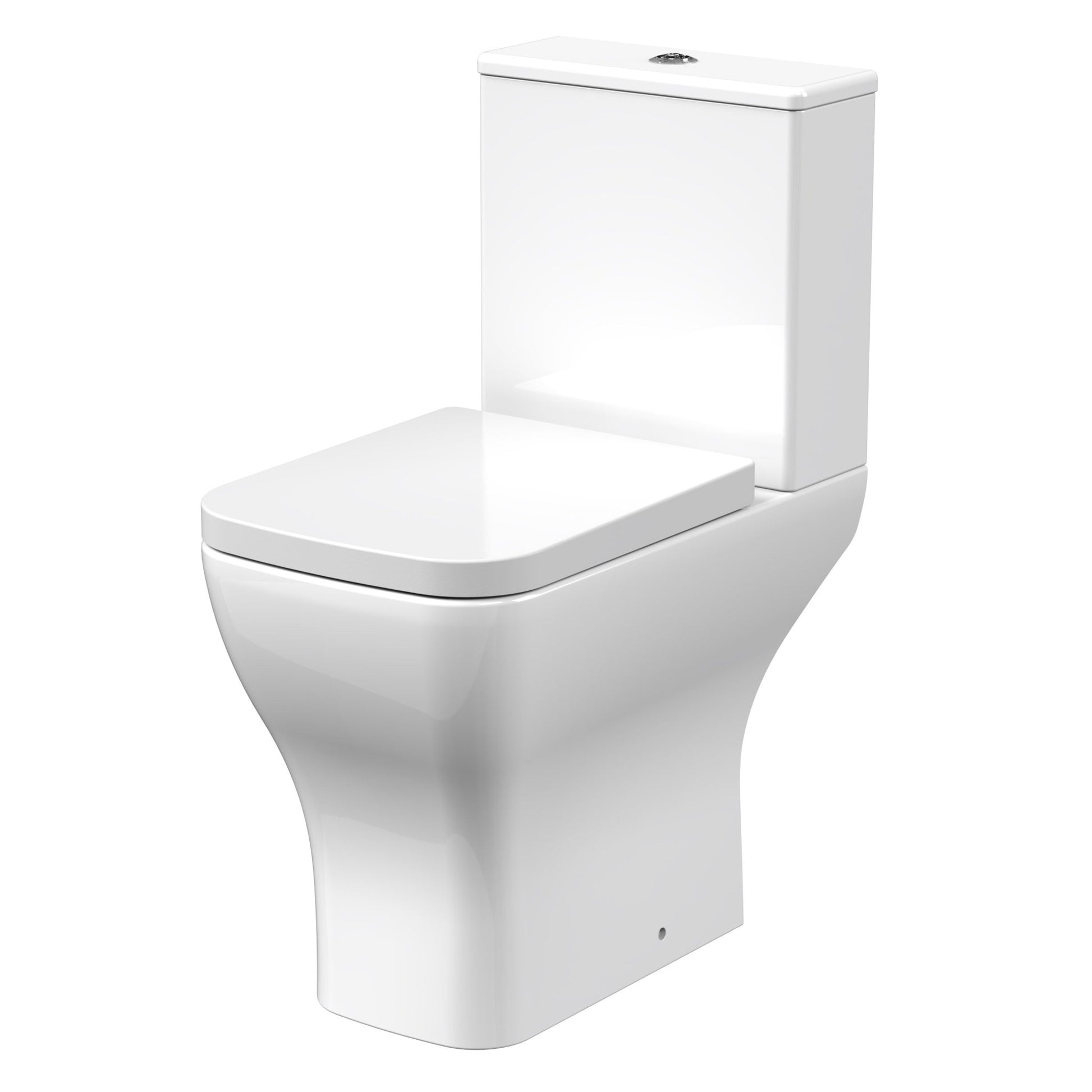 Nui Ava Comfort Height Pan, Cistern & Seat Contemporary White Vitreous China 854x385x610mm - JJ Building Materials
