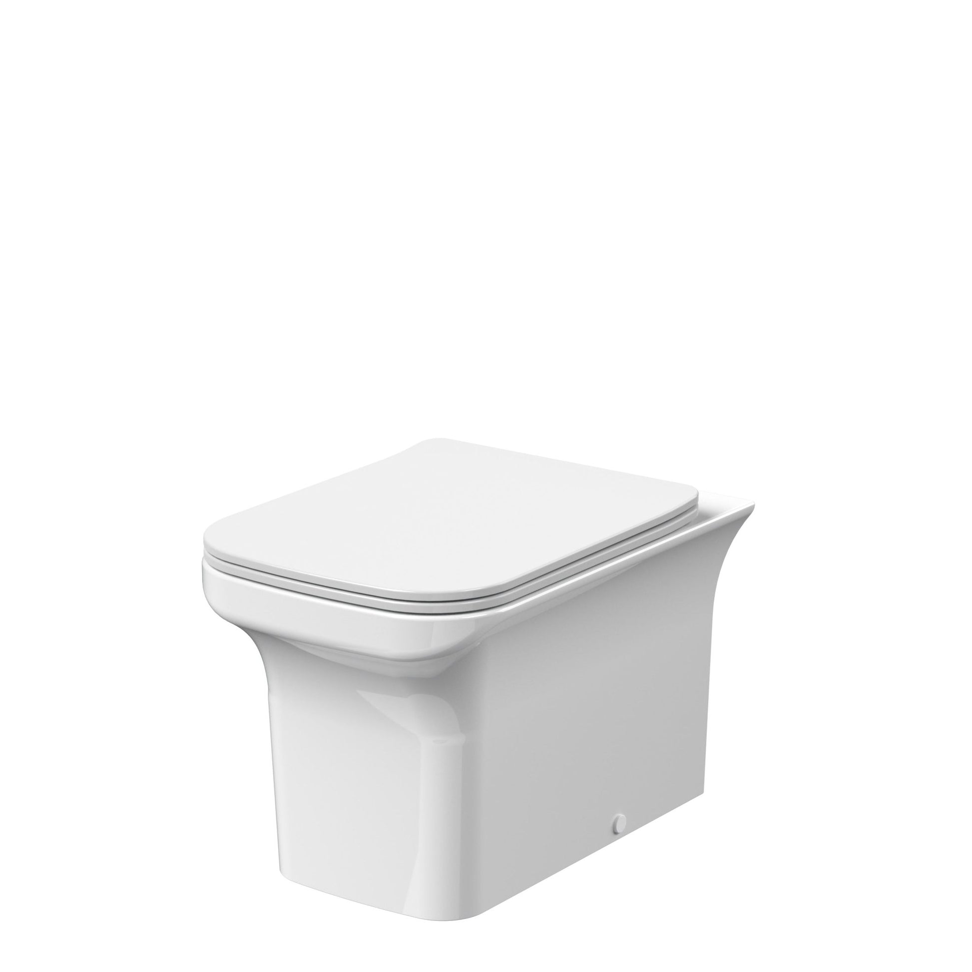 Nui Ava Square Back To Wall Pan & Soft Close Seat Contemporary White Vitreous China 470x370x550mm - JJ Building Materials
