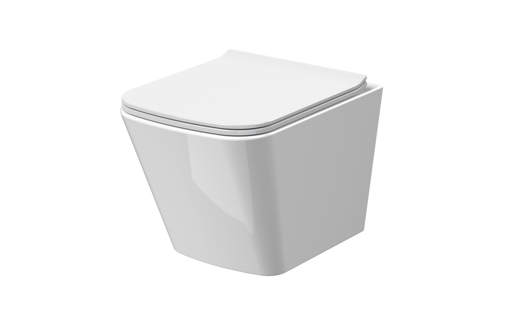 Nui Ava Wall Hung Pan & Soft Close Seat Contemporary White Vitreous China 363x350x480mm - JJ Building Materials
