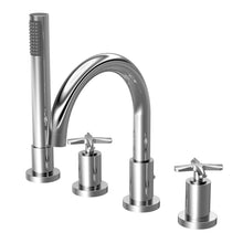 Nui Aztec 4 Tap Hole Bath Mixer Contemporary Chrome Brass 236x345x207mm - JJ Building Materials