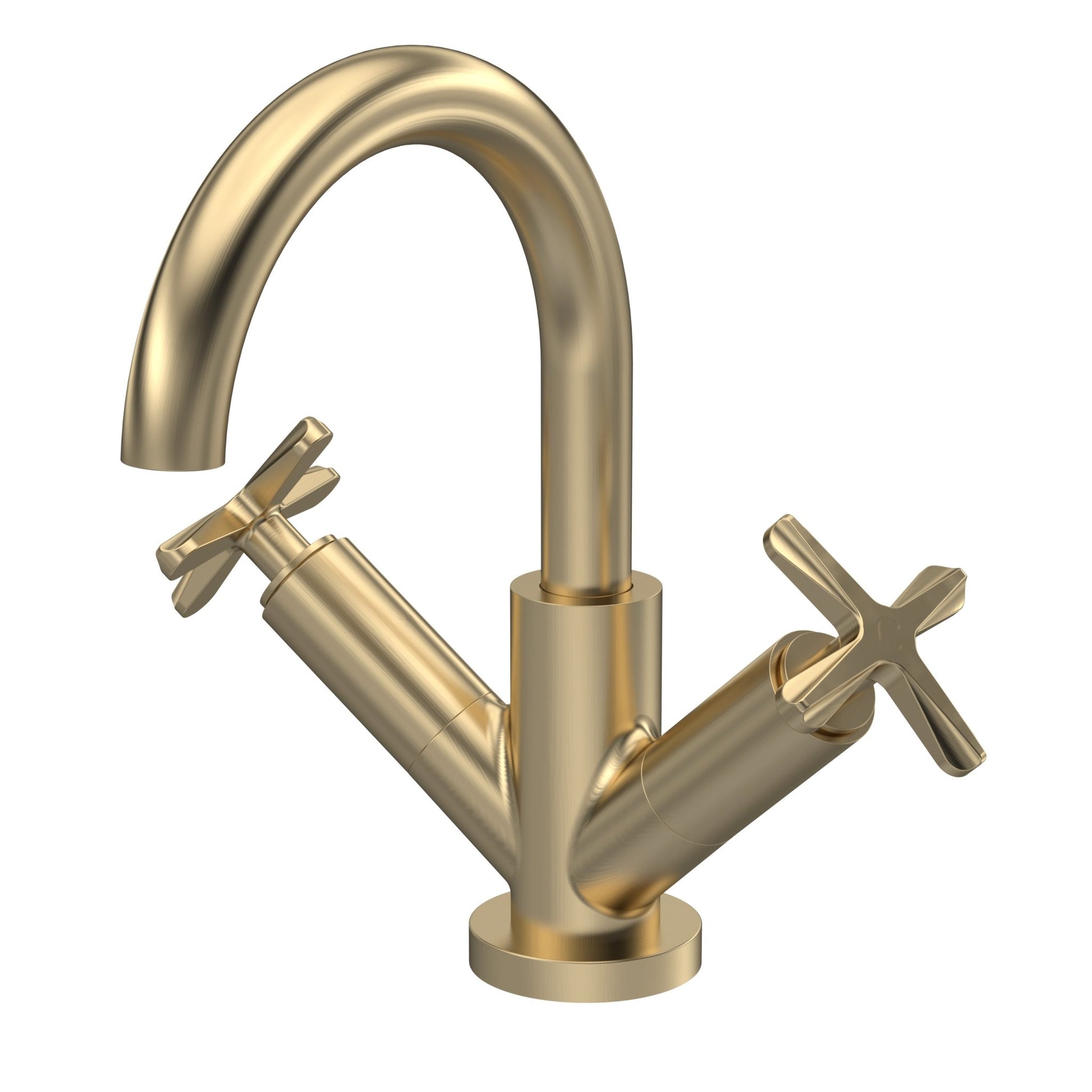 Nui Aztec Mono Basin Mixer Contemporary Brushed Brass Brass 217x230x175mm - JJ Building Materials
