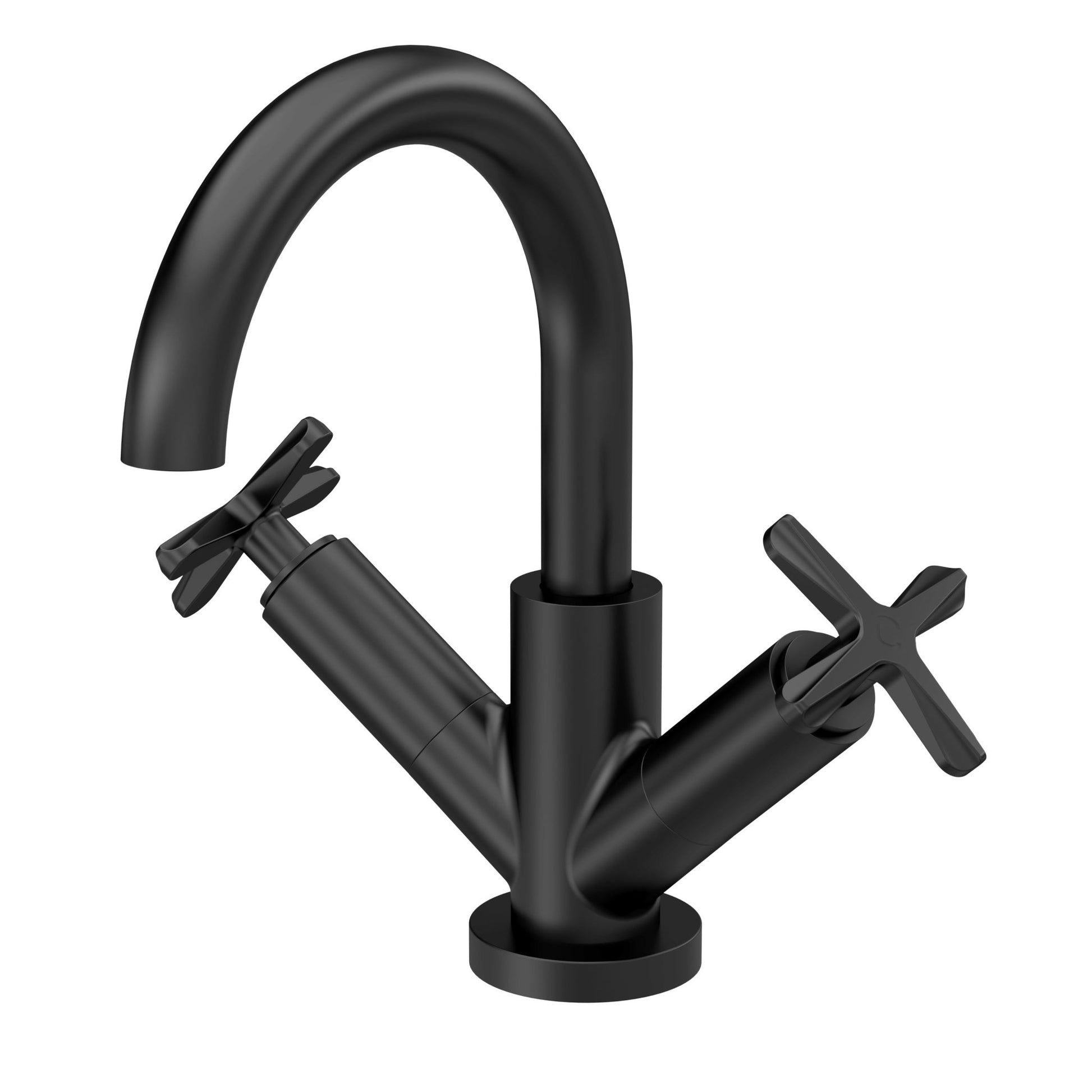 Nui Aztec Mono Basin Mixer Contemporary Matt Black Brass 217x230x175mm - JJ Building Materials