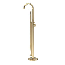 Nui Aztec Tec Floor Standing Bath Shower Mixer Contemporary Brushed Brass Brass,plastic 1200x200x345mm - JJ Building Materials