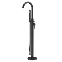 Nui Aztec Tec Floor Standing Bath Shower Mixer Contemporary Matt Black Brass,plastic 1200x200x345mm - JJ Building Materials