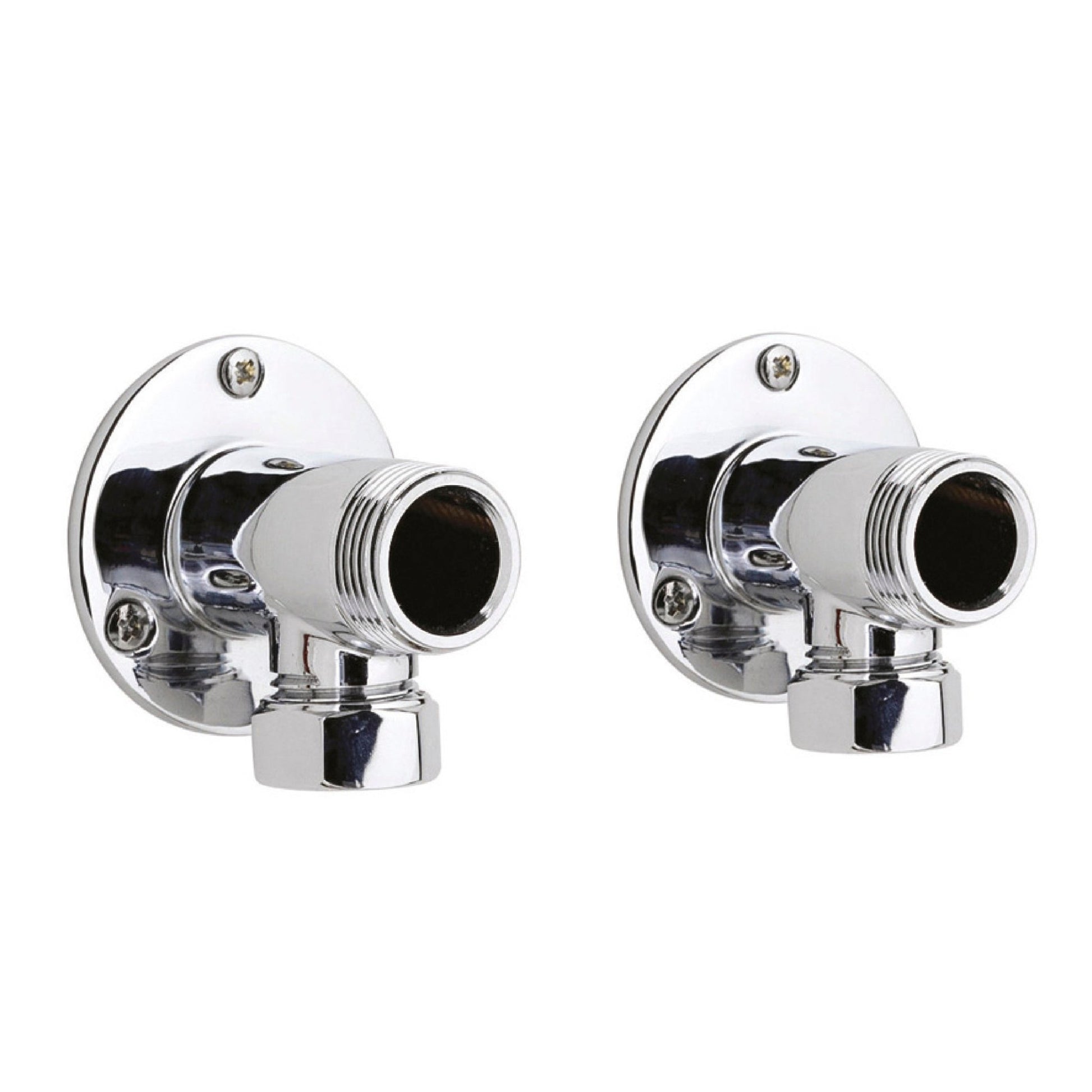 Nui Backplate Elbow Unions Contemporary Chrome Brass 55x55x51mm - JJ Building Materials