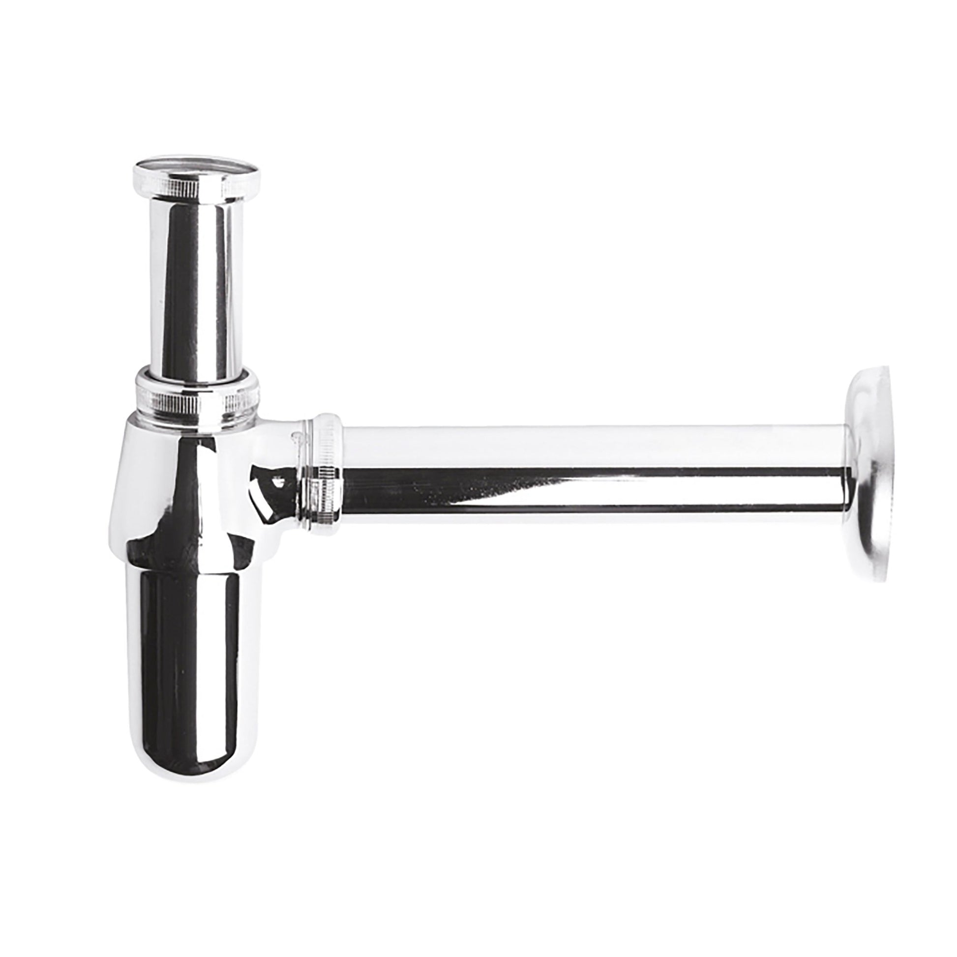Nui Basin Accessories Bottle Trap Contemporary Chrome Brass 263x77x77mm - JJ Building Materials