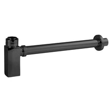Nui Basin Accessories Square Bottle Trap & Extention Tube Contemporary Black Brass 182x70x70mm - JJ Building Materials