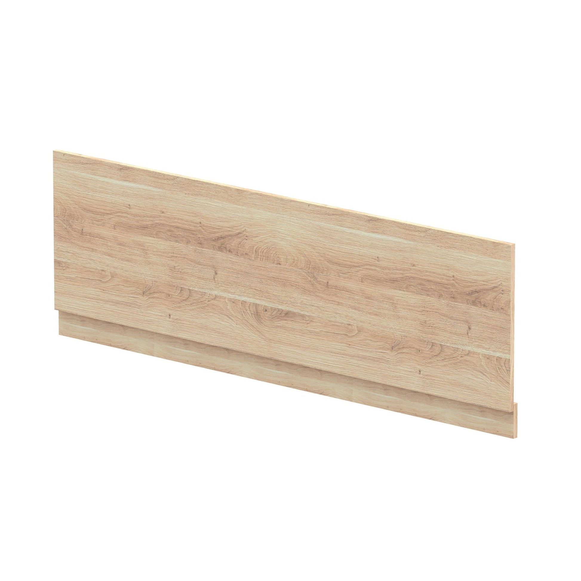 Nui Bath Panels 1700mm Bath Front Panel Contemporary Bleached Oak MFC Textured Woodgrain 560x1695x36mm - JJ Building Materials