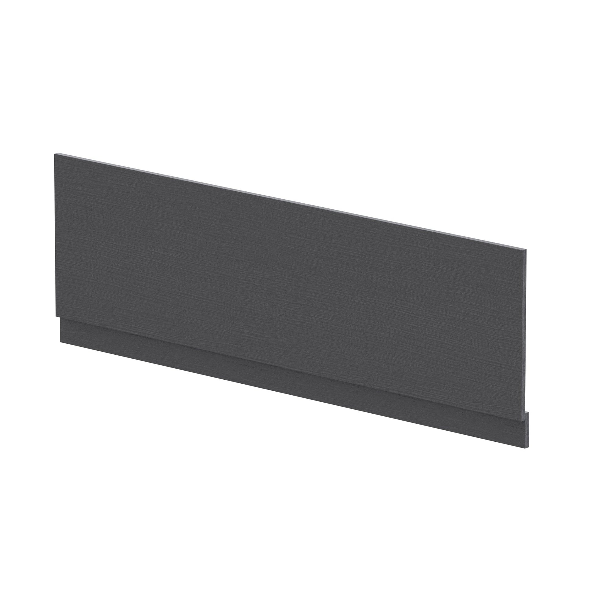 Nui Bath Panels 1700mm Bath Front Panel Contemporary Graphite Grey Woodgrain MFC Textured Woodgrain 560x1695x36mm - JJ Building Materials