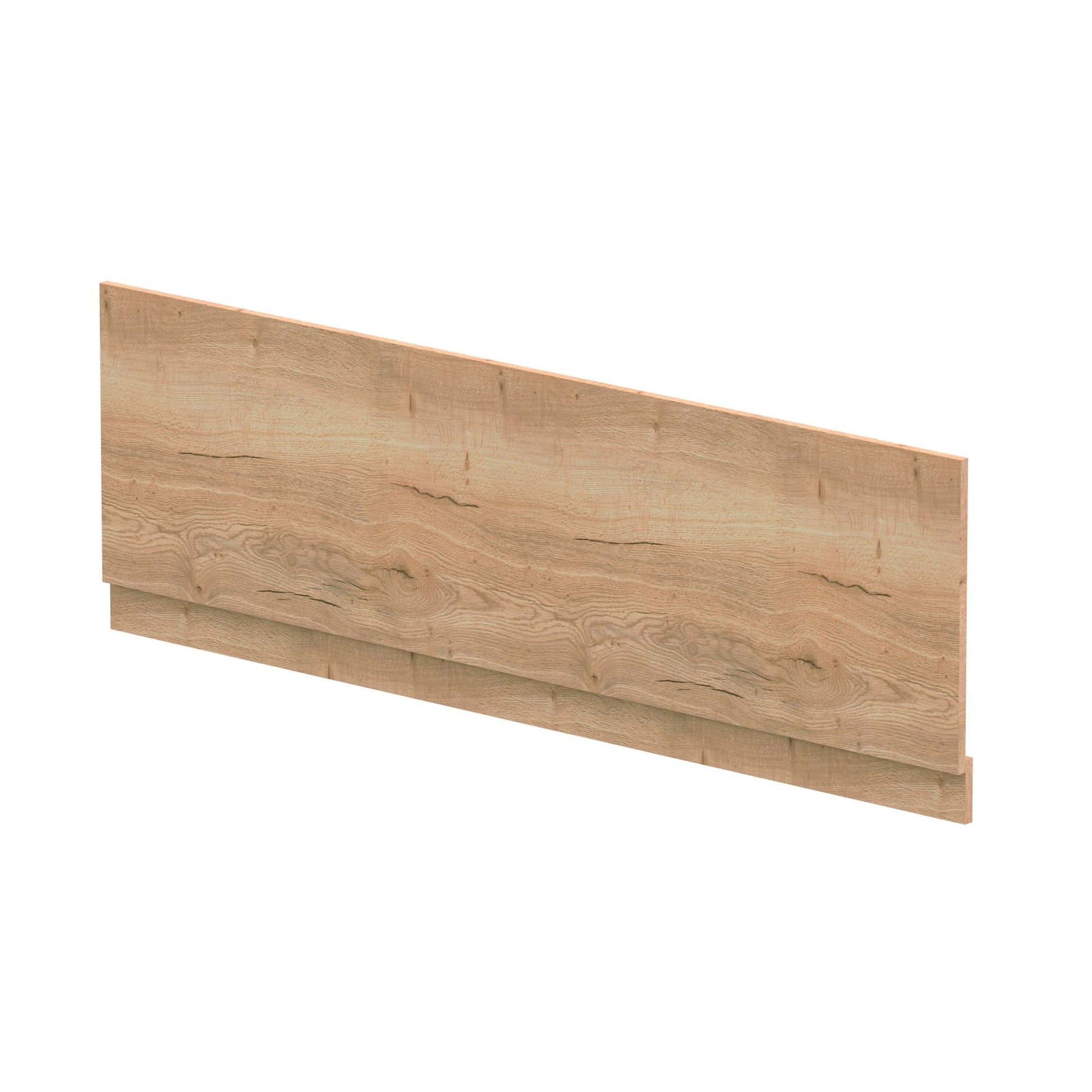 Nui Bath Panels 1700mm Bath Front Panel & Plinth Contemporary Autumn Oak MFC Textured Woodgrain 560x1695x36mm - JJ Building Materials