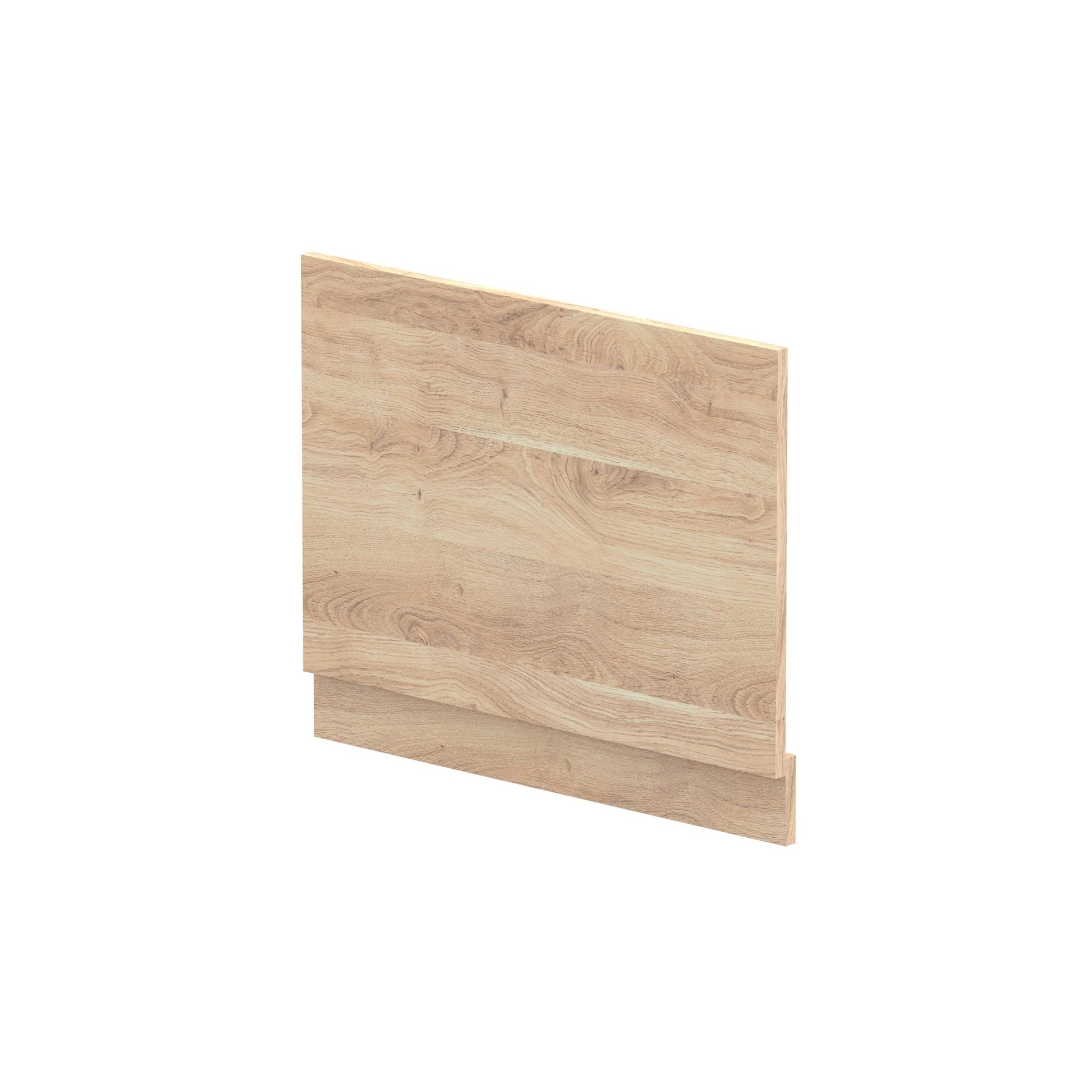 Nui Bath Panels 700mm Bath End Panel Contemporary Bleached Oak MFC Textured Woodgrain 560x680x36mm - JJ Building Materials