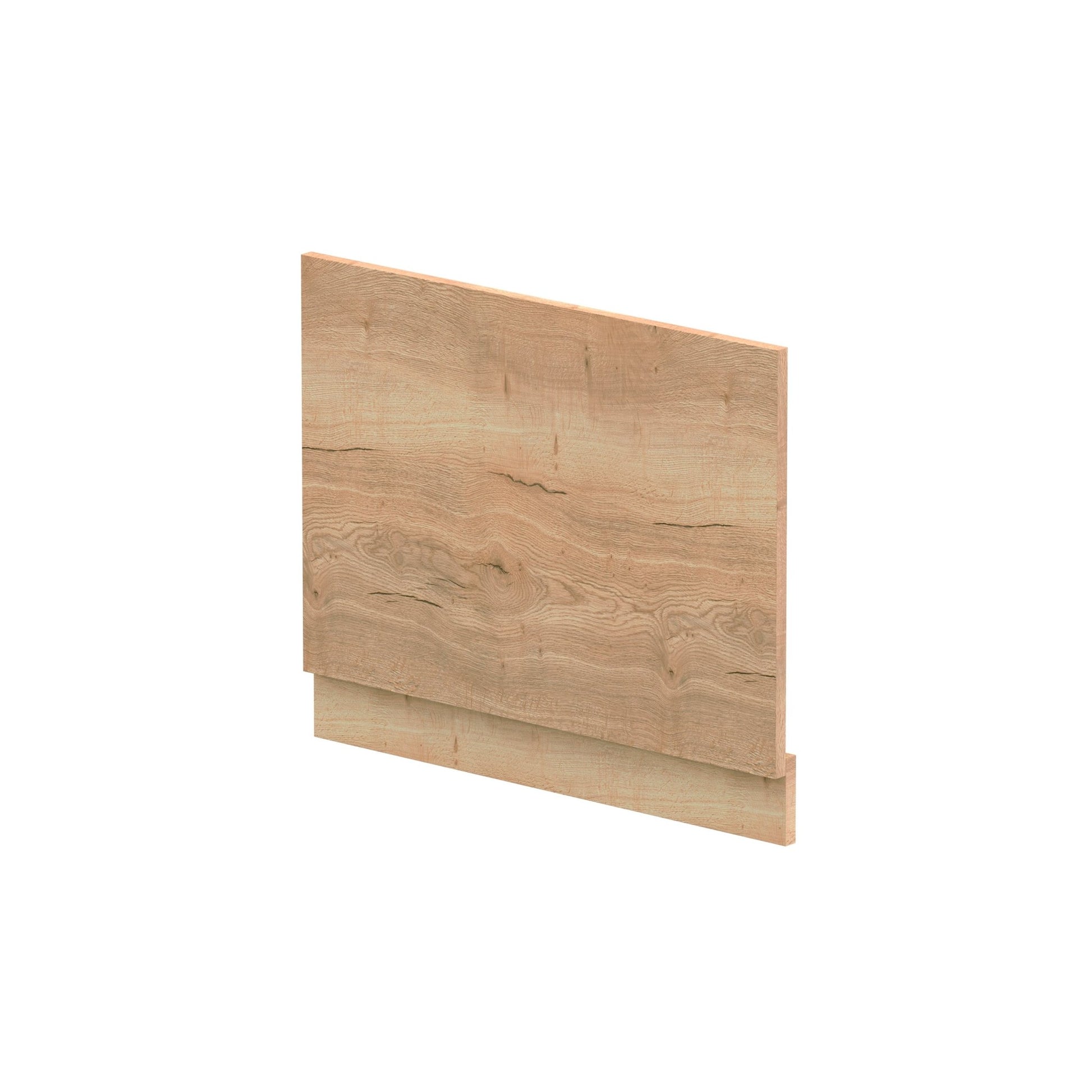 Nui Bath Panels 700mm Bath End Panel & Plinth Contemporary Autumn Oak MFC Textured Woodgrain 560x680x36mm - JJ Building Materials