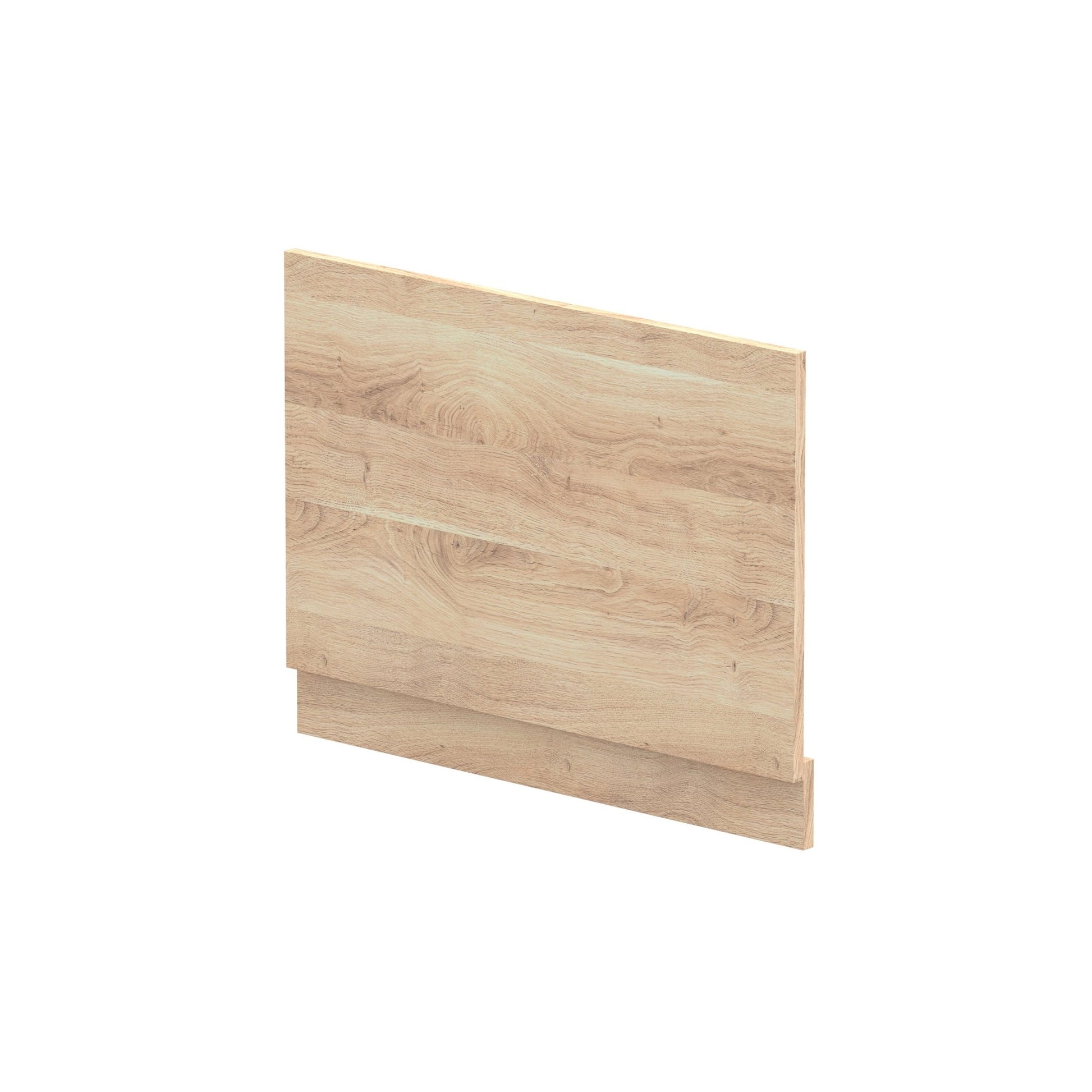 Nui Bath Panels 750mm Bath End Panel Contemporary Bleached Oak MFC Textured Woodgrain 560x730x36mm - JJ Building Materials