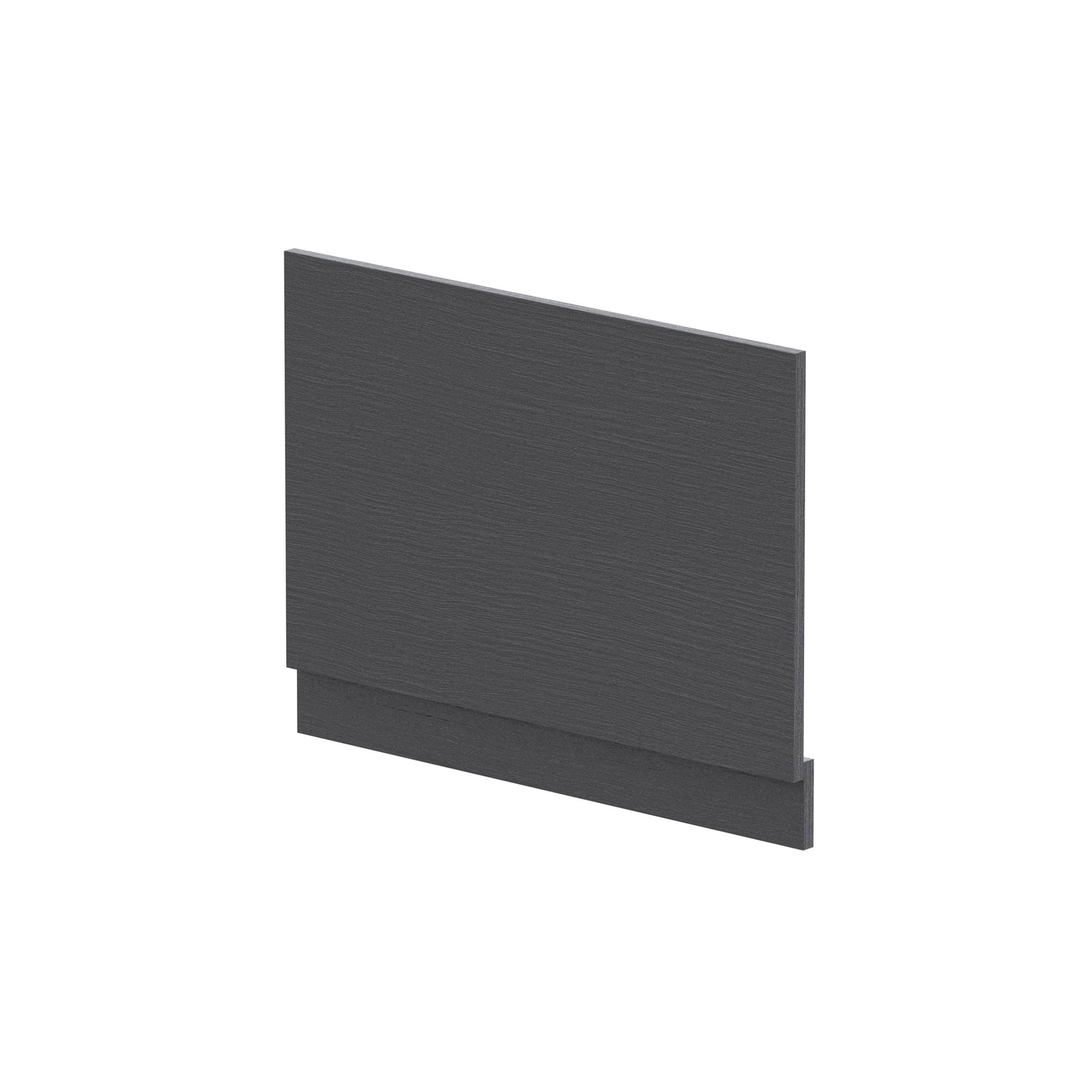 Nui Bath Panels 750mm Bath End Panel Contemporary Graphite Grey Woodgrain MFC Textured Woodgrain 560x730x36mm - JJ Building Materials