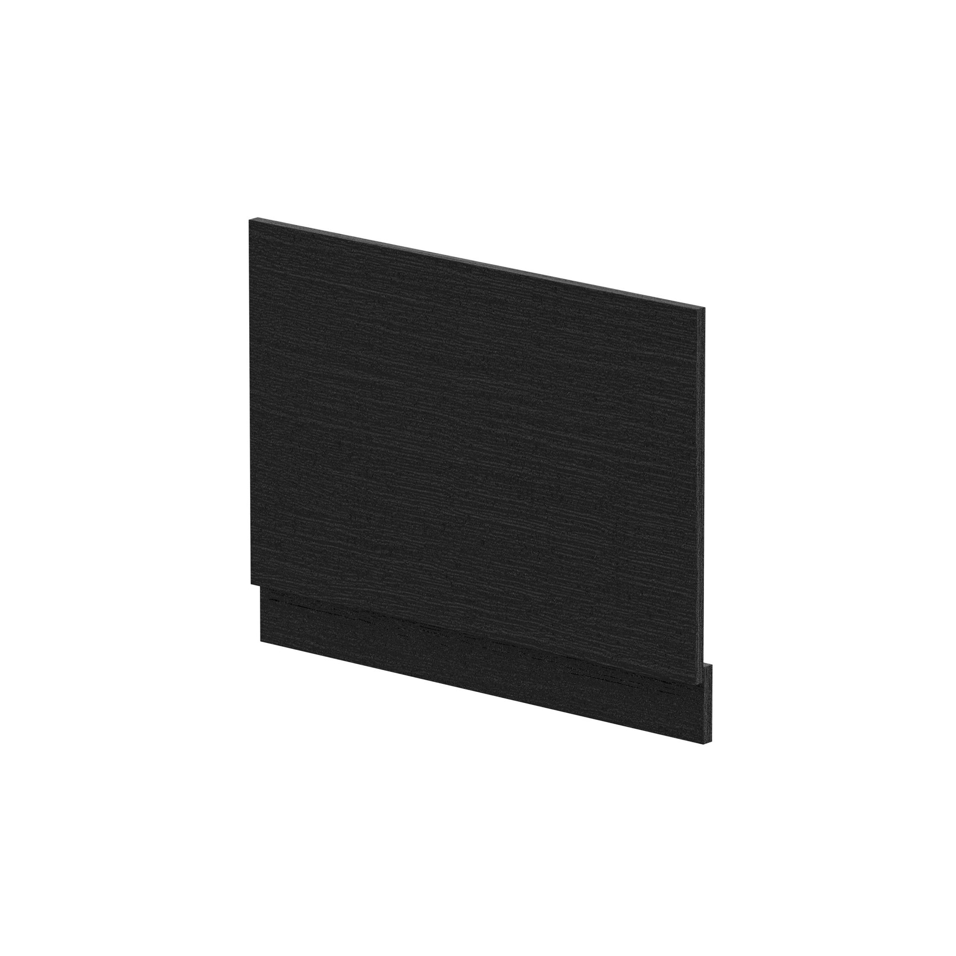 Nui Bath Panels Straight End Panel & Plinth (750mm) Contemporary Charcoal Black MFC Textured Woodgrain 560x730x36mm - JJ Building Materials
