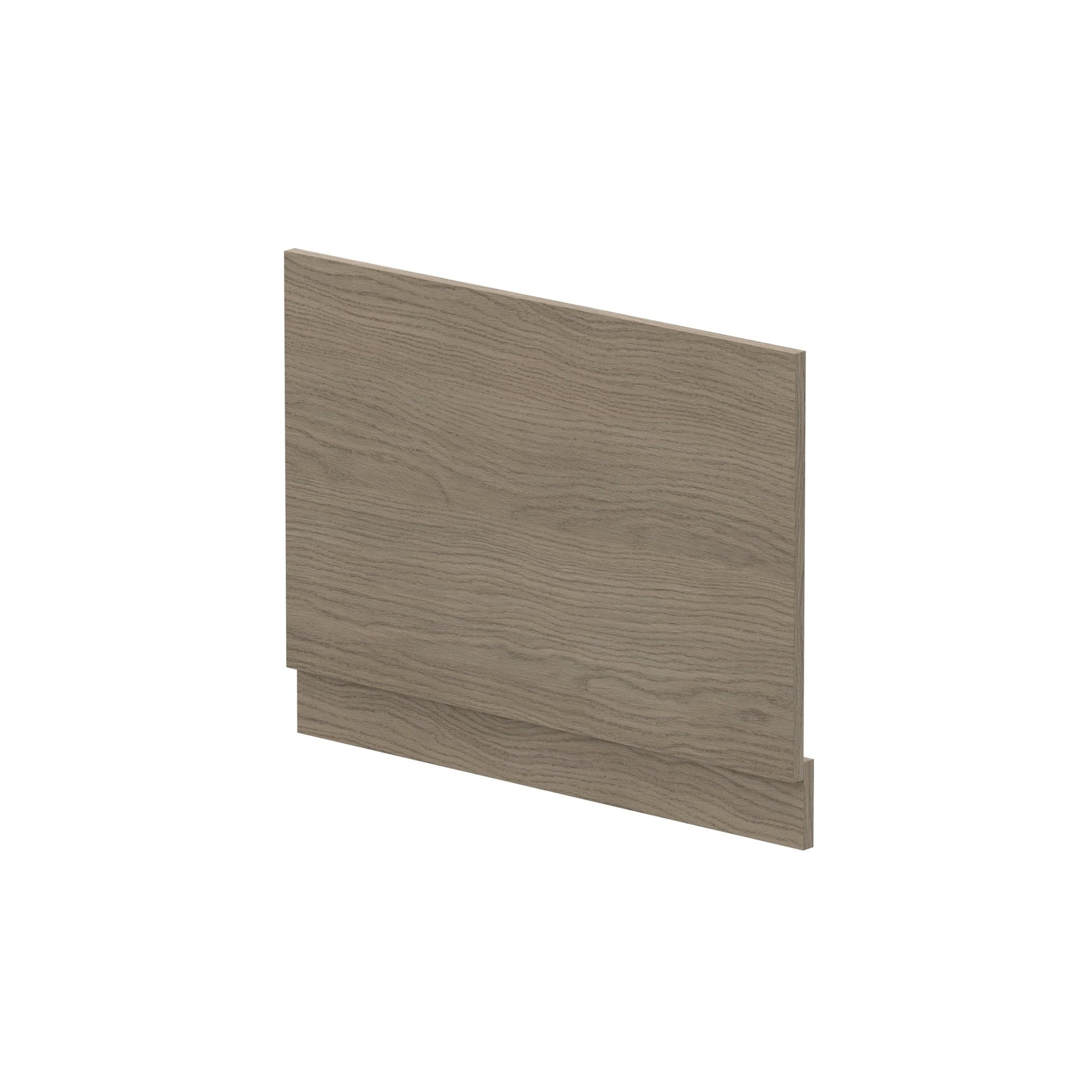 Nui Bath Panels Straight End Panel & Plinth (750mm) Contemporary Solace Oak MFC Textured Woodgrain 560x730x36mm - JJ Building Materials