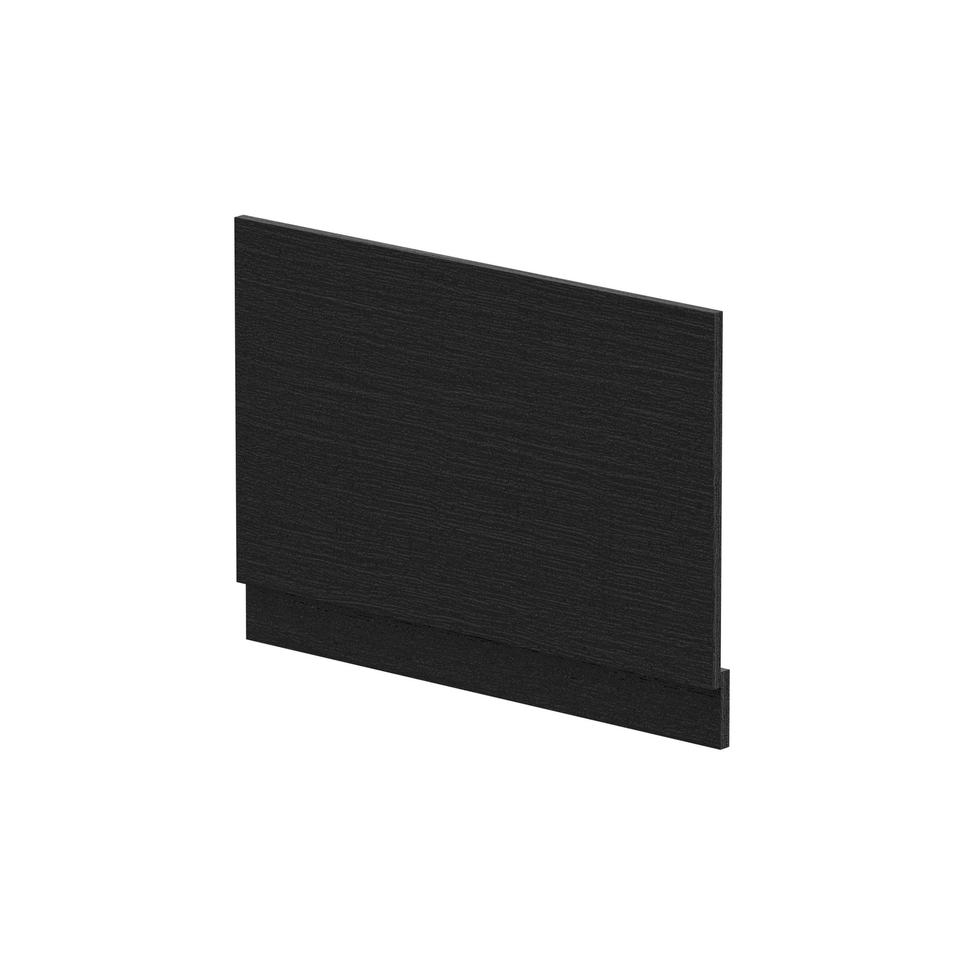 Nui Bath Panels Straight End Panel & Plinth (800mm) Contemporary Charcoal Black MFC Textured Woodgrain 560x780x36mm - JJ Building Materials