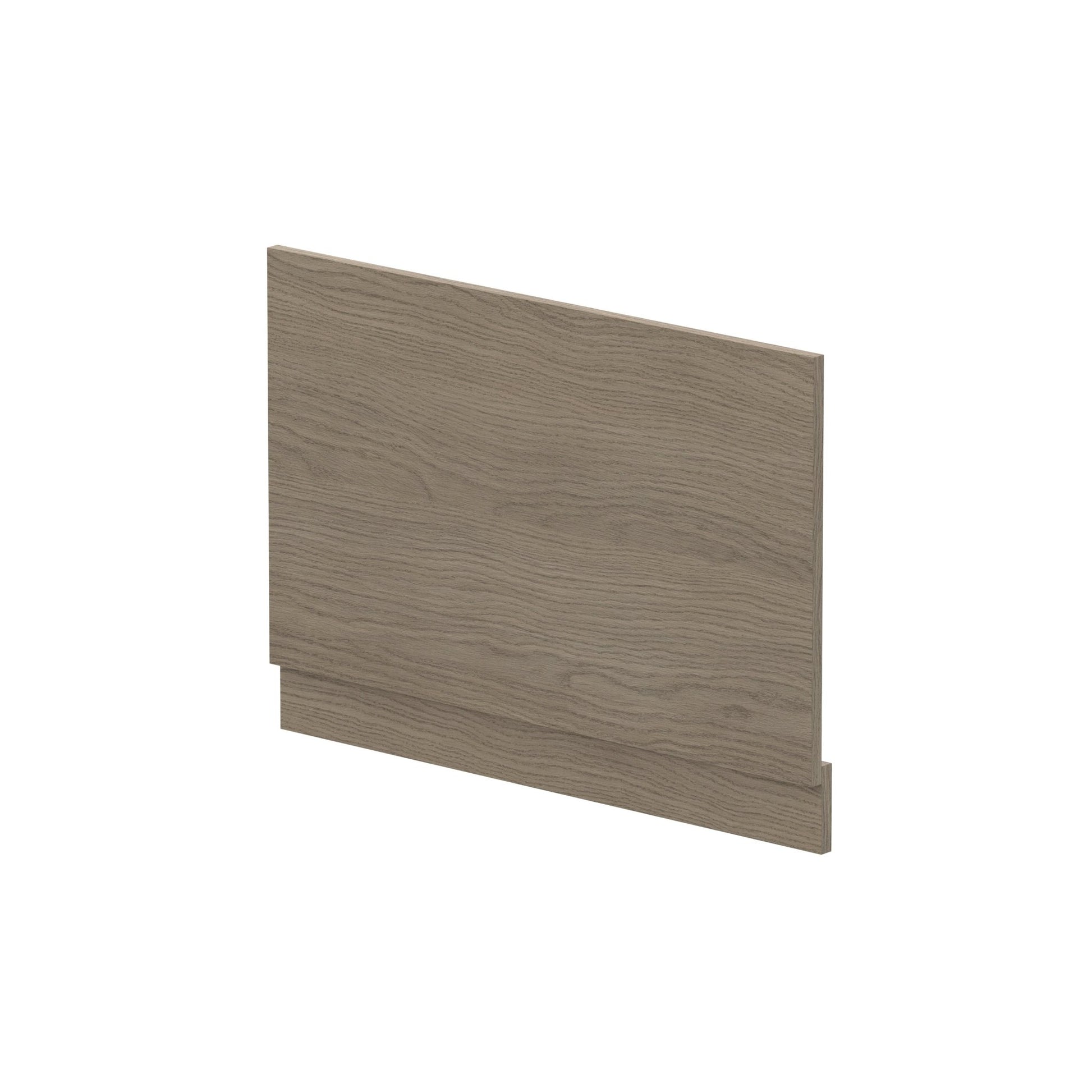 Nui Bath Panels Straight End Panel & Plinth (800mm) Contemporary Solace Oak MFC Textured Woodgrain 560x780x36mm - JJ Building Materials