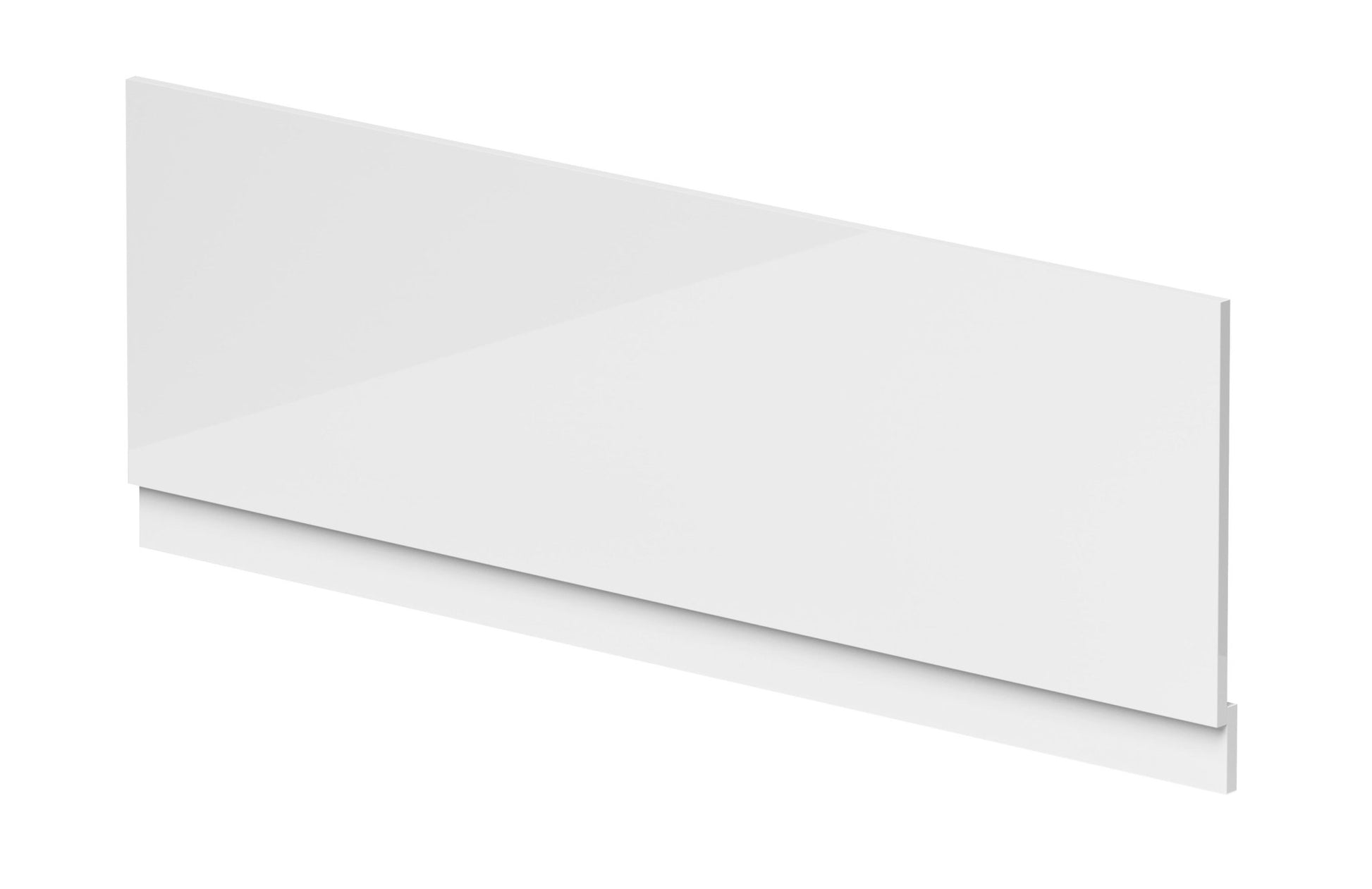 Nui Bath Panels Straight Front Panel & Plinth (1600mm) Contemporary Gloss White MDF Painted Gloss 580x1595x36mm - JJ Building Materials