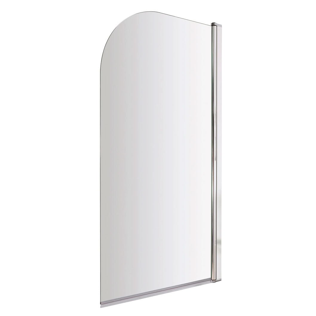 Nui Bath Screens Round Bath Screen Contemporary Chrome Aluminium 1430x790x24mm - JJ Building Materials
