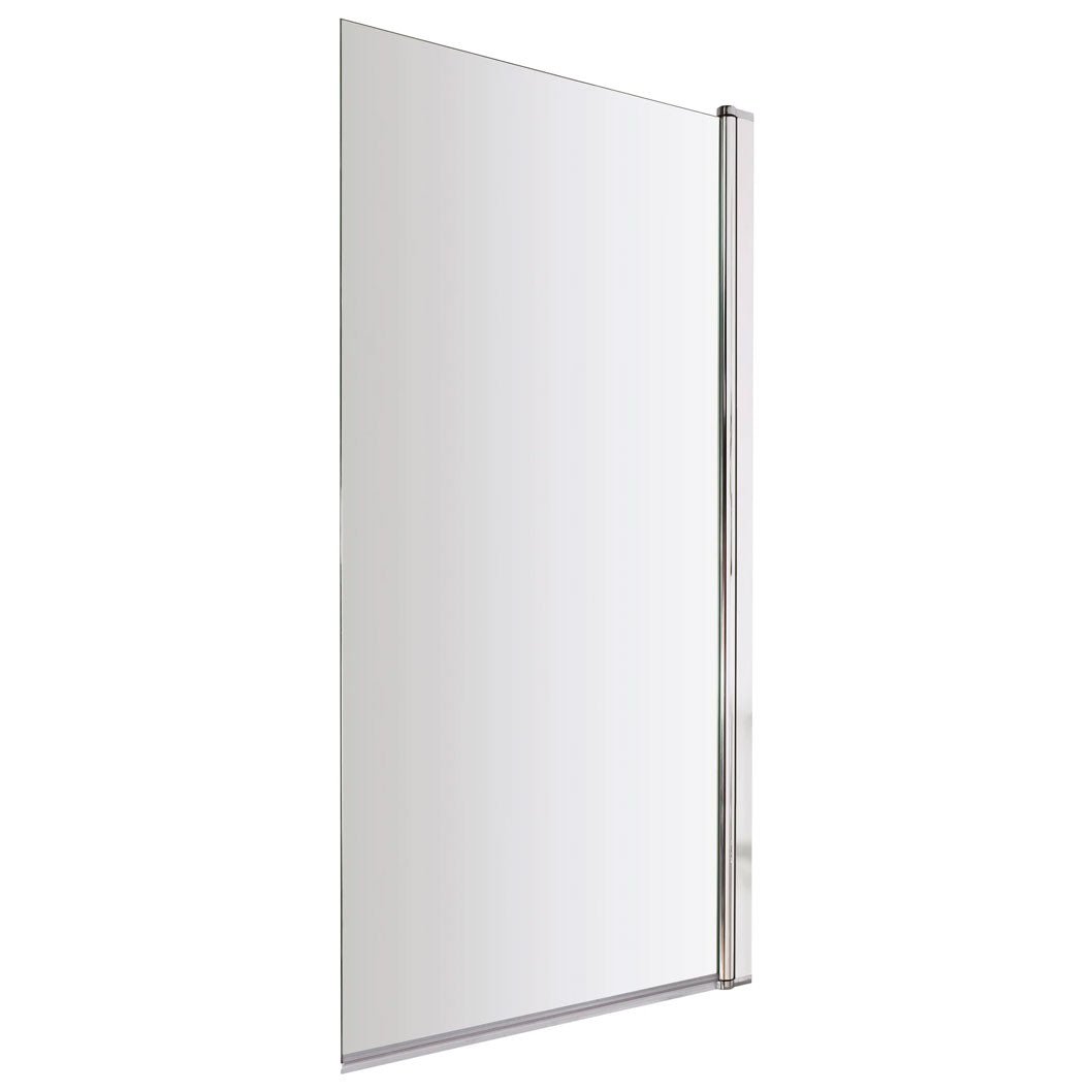 Nui Bath Screens Square Bath Screen Contemporary Chrome Aluminium 1430x790x38mm - JJ Building Materials