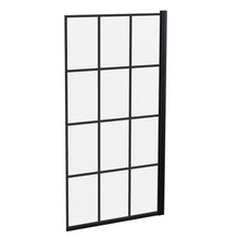 Nui Bath Screens Square Black Framed Bath Screen Contemporary Matt Black Aluminium 1430x790x38mm - JJ Building Materials