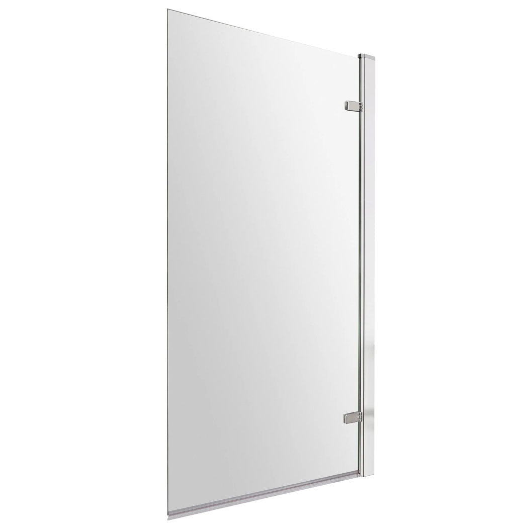 Nui Bath Screens Square Hinged Bath Screen - 8mm Traditional Chrome Aluminium 1520x830x24mm - JJ Building Materials