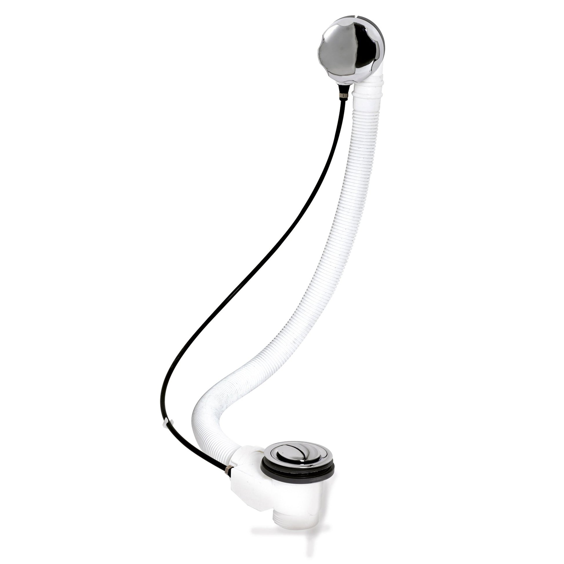 Nui Bath Wastes And Extras Pop Up Bath Waste Contemporary Chrome Brass 381x76x76mm - JJ Building Materials