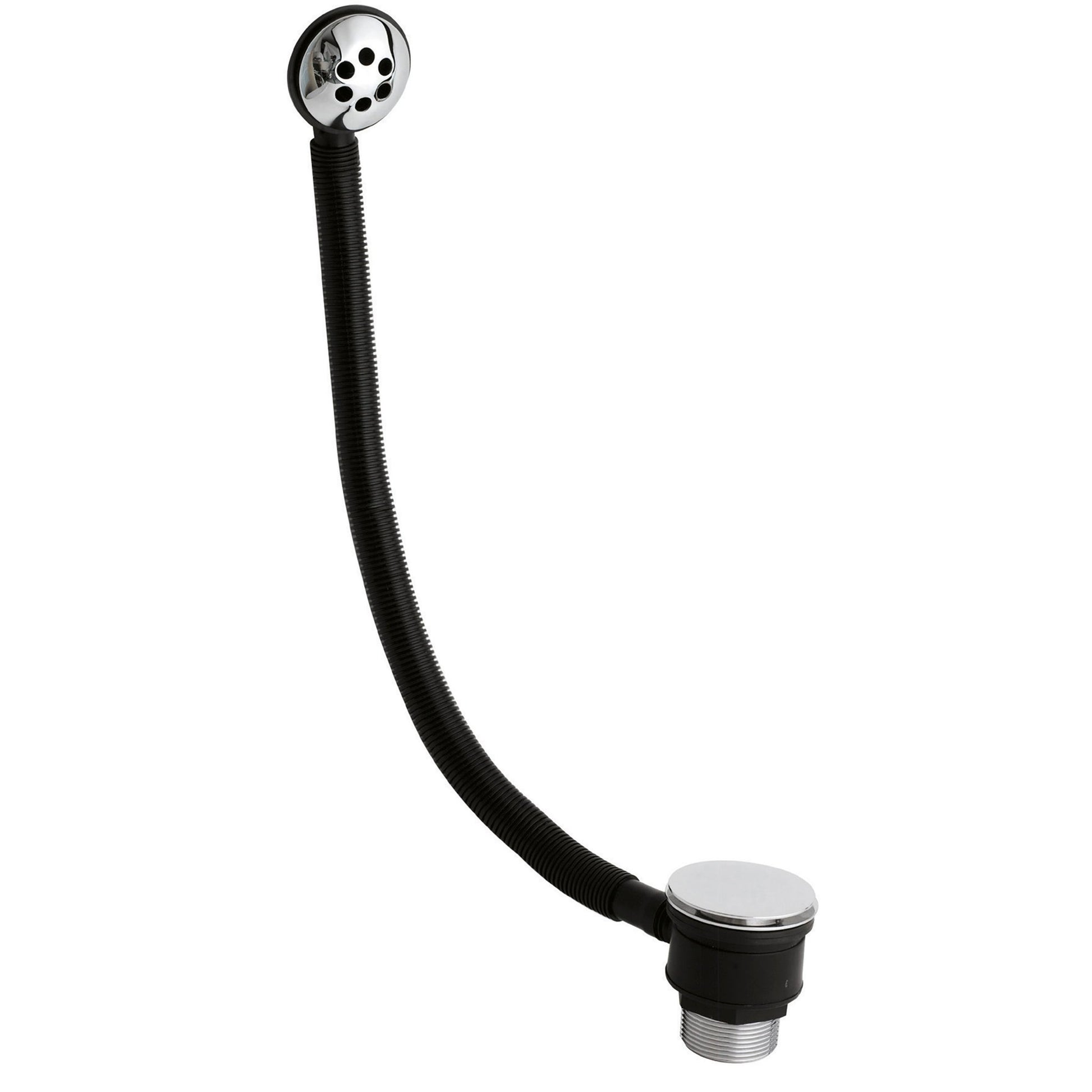 Nui Bath Wastes And Extras Push Button Bath Waste Contemporary Chrome Brass ABS 80x70x70mm - JJ Building Materials