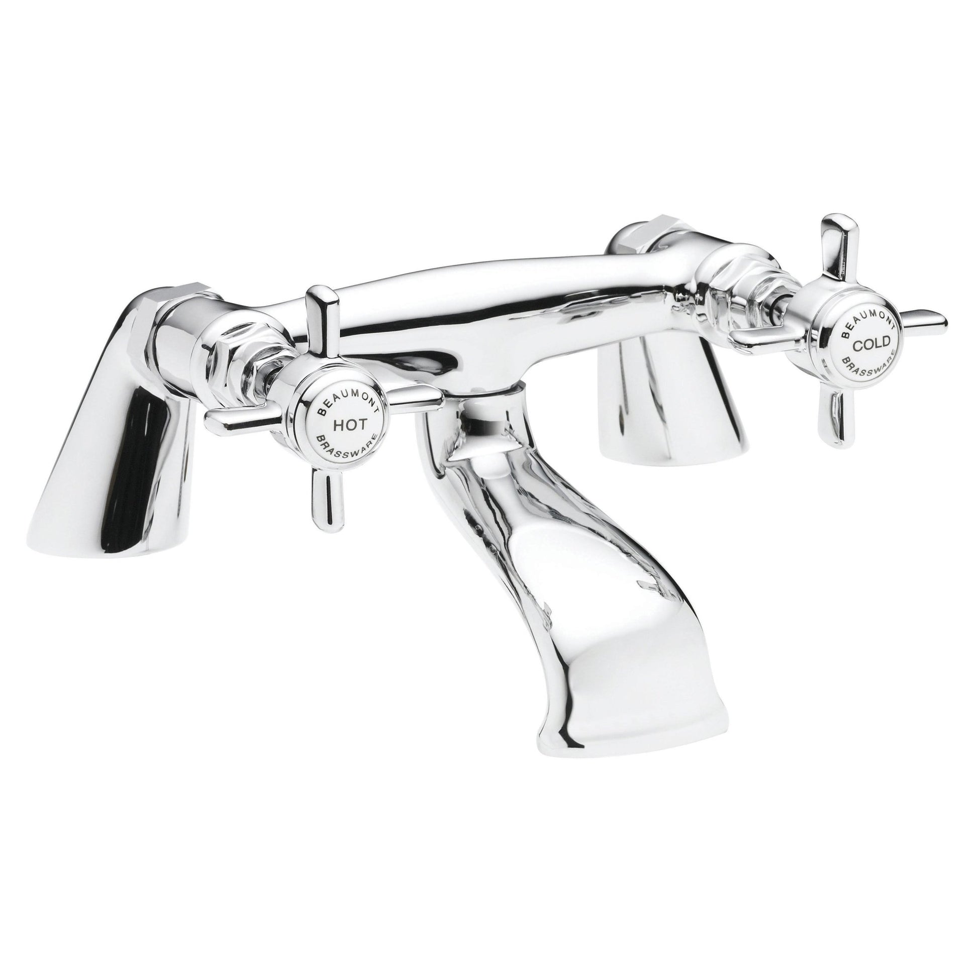 Nui Beaumont Bath Filler Traditional Chrome Brass 100x220x180mm - JJ Building Materials