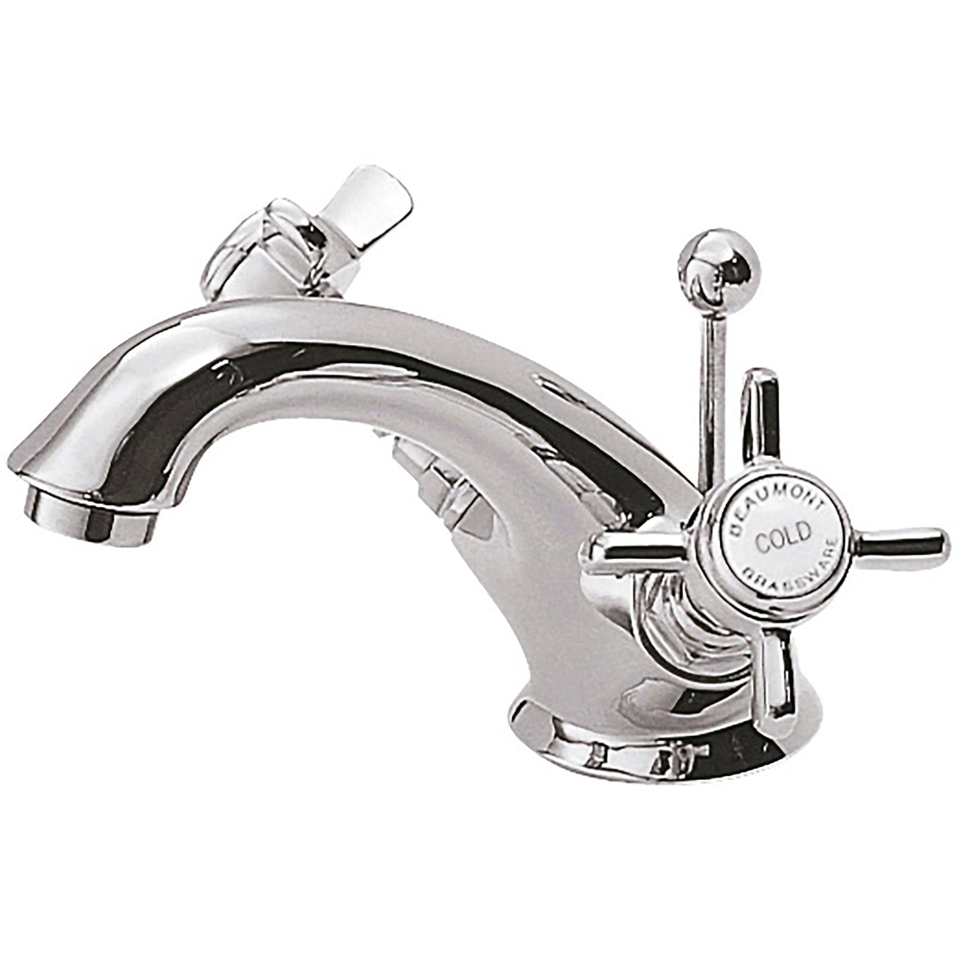Nui Beaumont Luxury Mono Basin Mixer Traditional Chrome Brass 112x62x197mm - JJ Building Materials