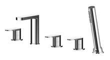 Nui Binsey Deck Mounted 5 Tap Hole Bath Shower Mixer Contemporary Chrome Brass,brass ABS 135x535x217mm - JJ Building Materials