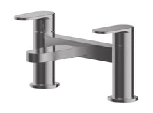 Nui Binsey Deck Mounted Bath Filler Contemporary Brushed Pewter Brass 120x215x142mm - JJ Building Materials