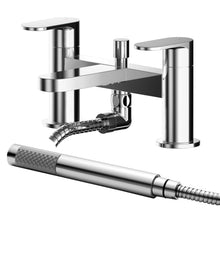 Nui Binsey Deck Mounted Bath Shower Mixer With Kit Contemporary Chrome Brass,brass ABS 120x215x142mm - JJ Building Materials