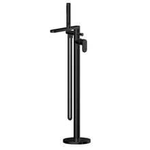 Nui Binsey Freestanding Bath Shower Mixer With Kit Contemporary Matt Black ABS,brass 880x200x360mm - JJ Building Materials