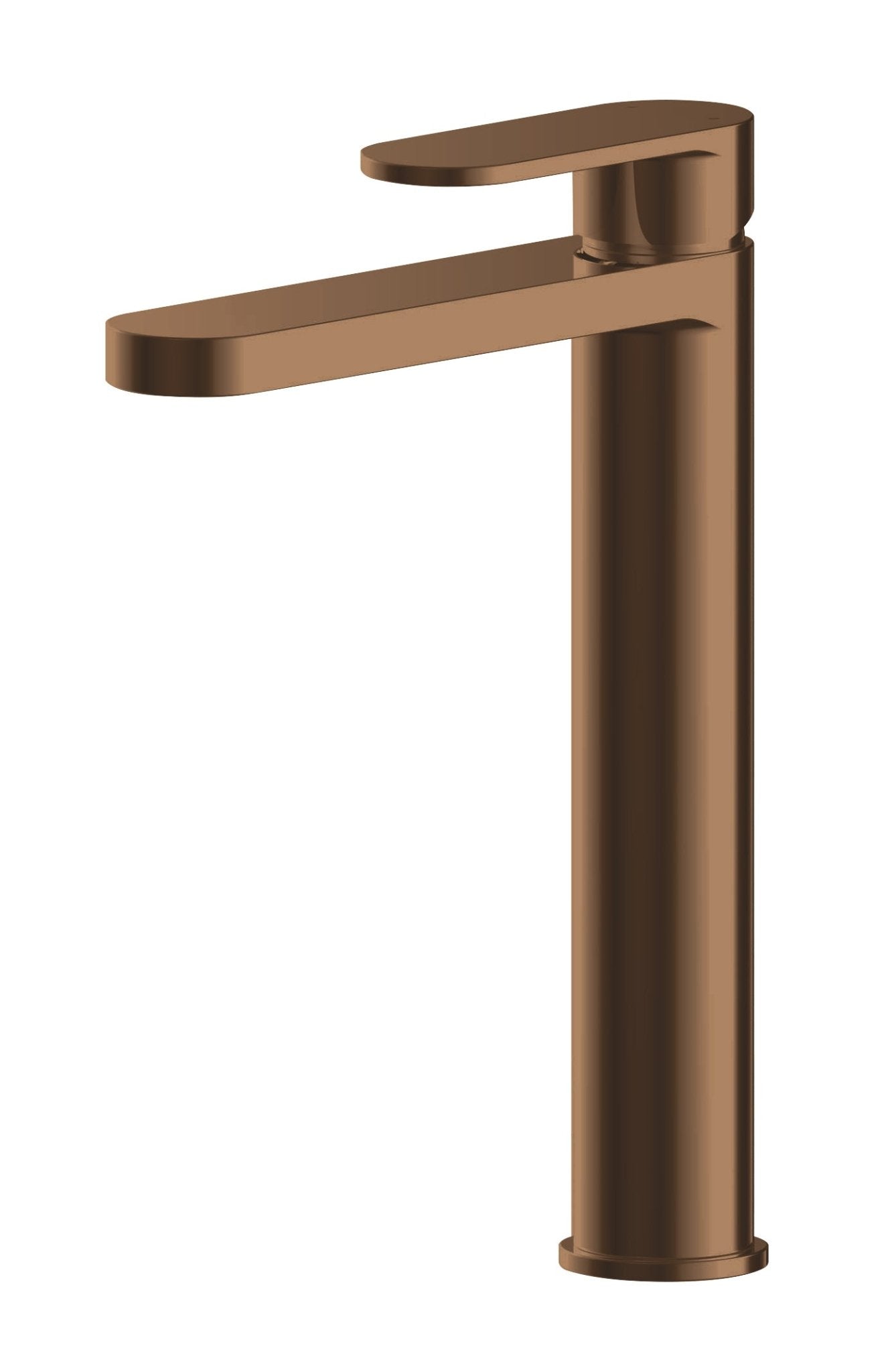 Nui Binsey High Rise Mono Basin Mixer Contemporary Brushed Bronze Brass 290x52x187mm - JJ Building Materials
