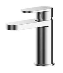 Nui Binsey Mini Basin Mixer With Push Button Waste Contemporary Chrome Brass,plastic 140x45x125mm - JJ Building Materials