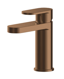 Nui Binsey Mono Basin Mixer With Push Button Waste Contemporary Brushed Bronze Brass 160x52x147mm - JJ Building Materials